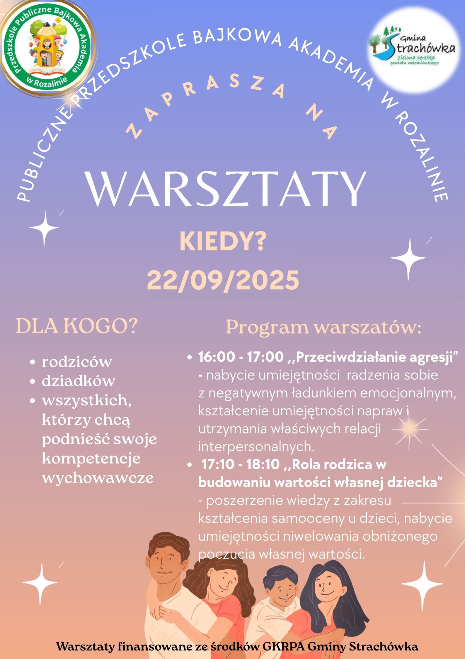 Zaproszenie na warsztaty dla rodziców/opiekunów